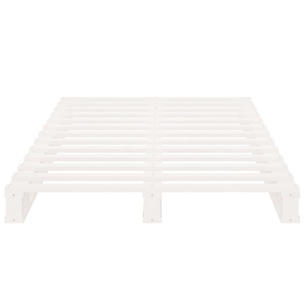 Lit de palette blanc 100x200 cm bois de pin massif - XIOS
