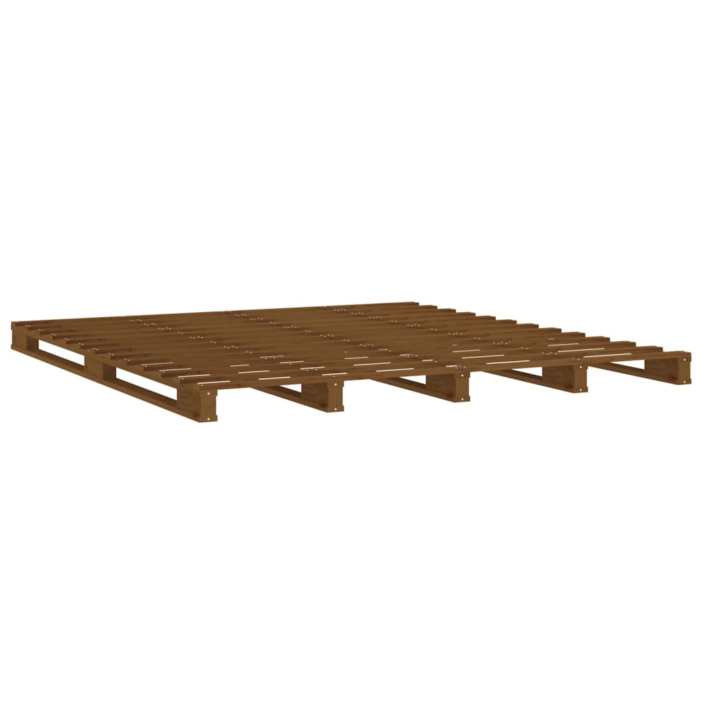 Lit de palette sans matelas marron miel 120x200 cm bois massif - XIOS