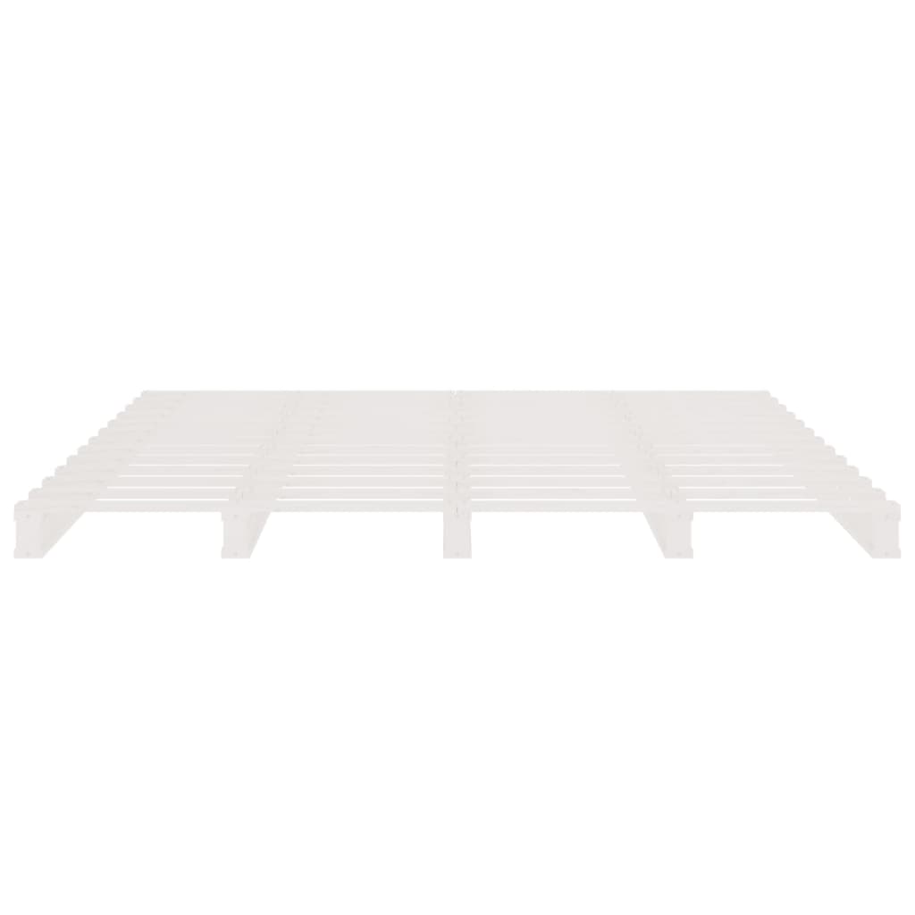 Lit de palette blanc 140x200 cm bois de pin massif - XIOS