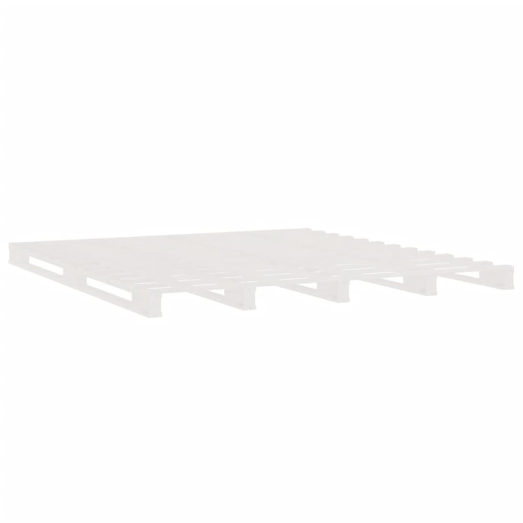 Lit de palette blanc 135x190 cm Bois de pin massif Double - XIOS