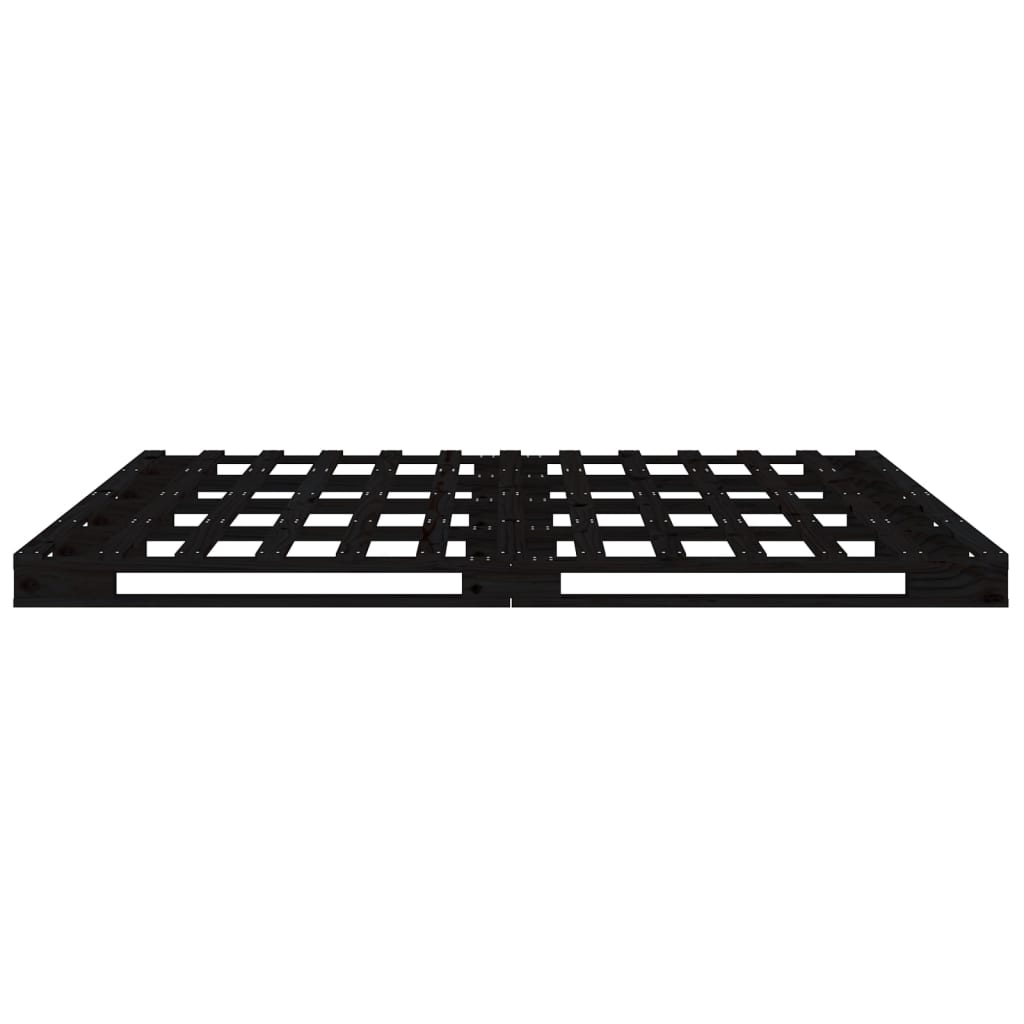 Lit de palette sans matelas noir 140x190 cm bois massif - XIOS