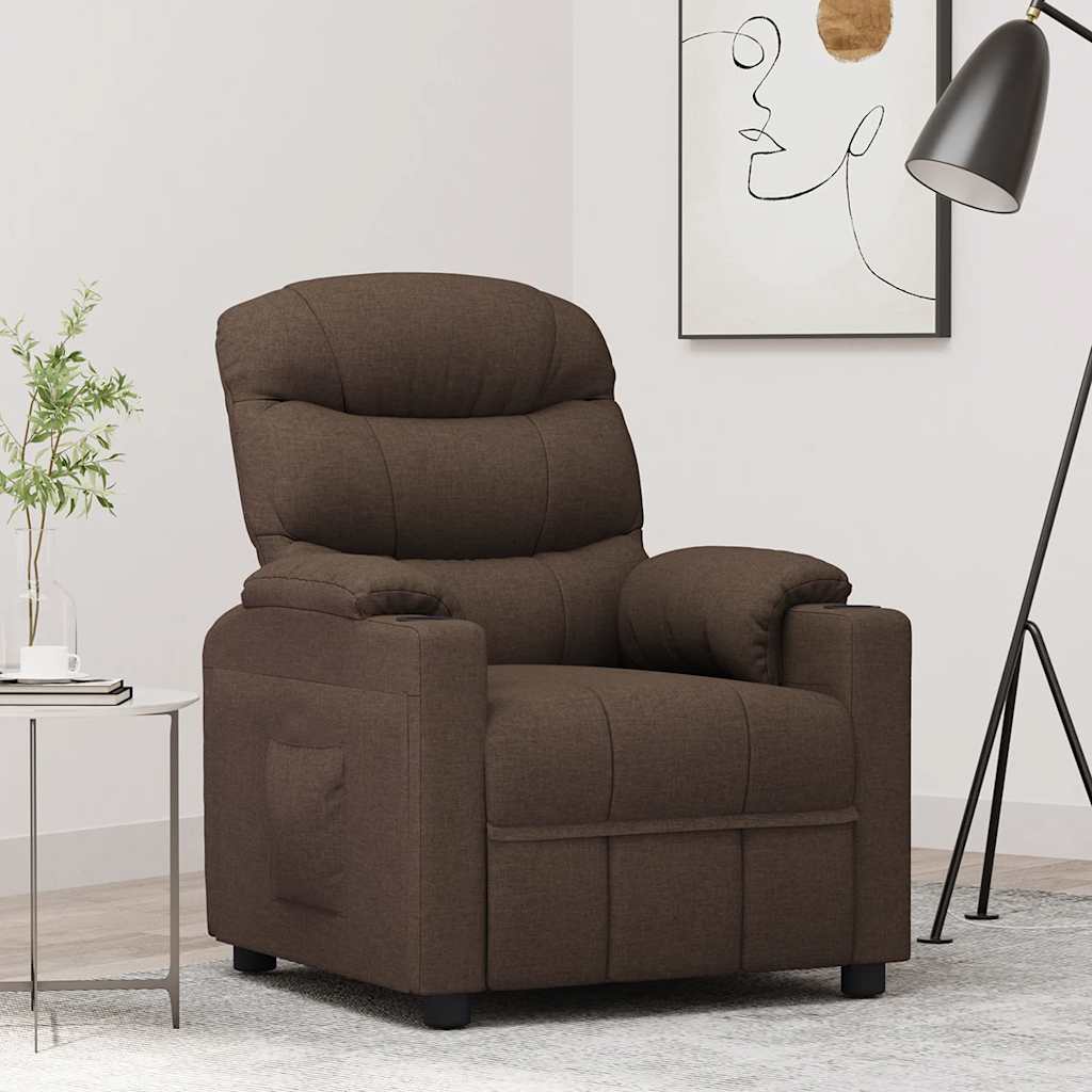 Fauteuil inclinable en tissu marron foncé - XIOS