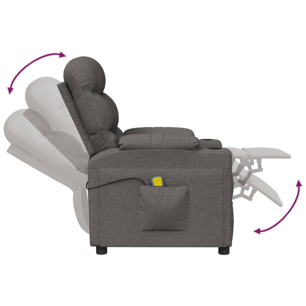 Fauteuil de massage Gris foncé Tissu