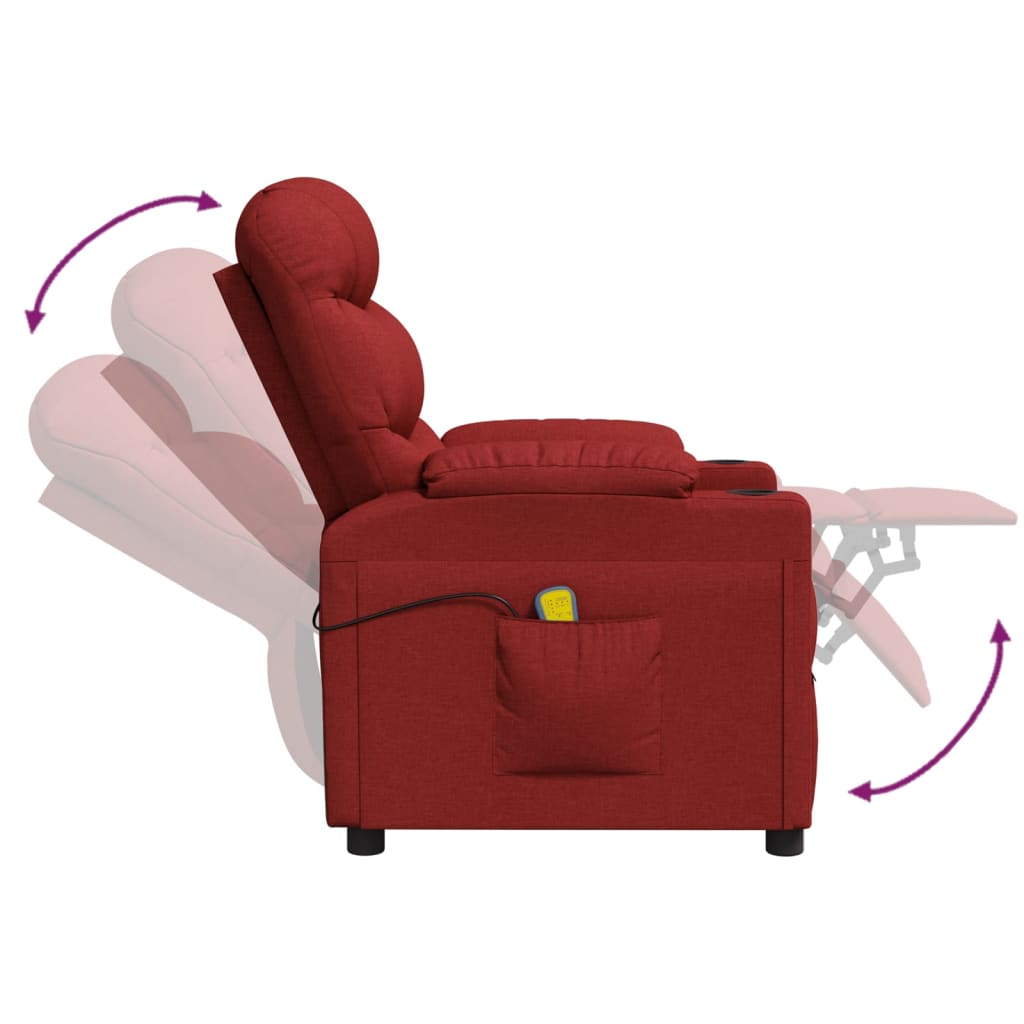 Fauteuil de massage Rouge bordeaux Tissu