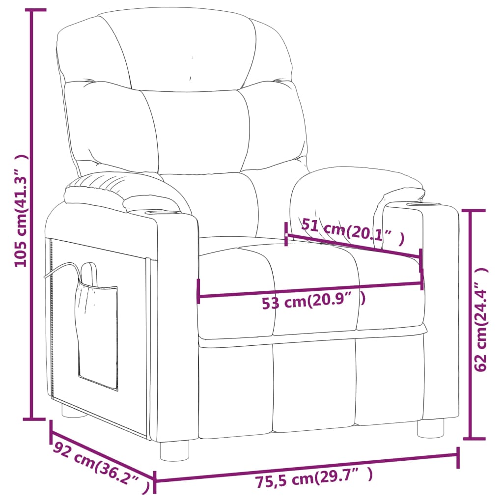 Fauteuil de massage Rouge bordeaux Tissu