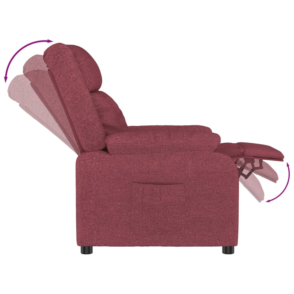 Fauteuil inclinable Rouge bordeaux Tissu - XIOS