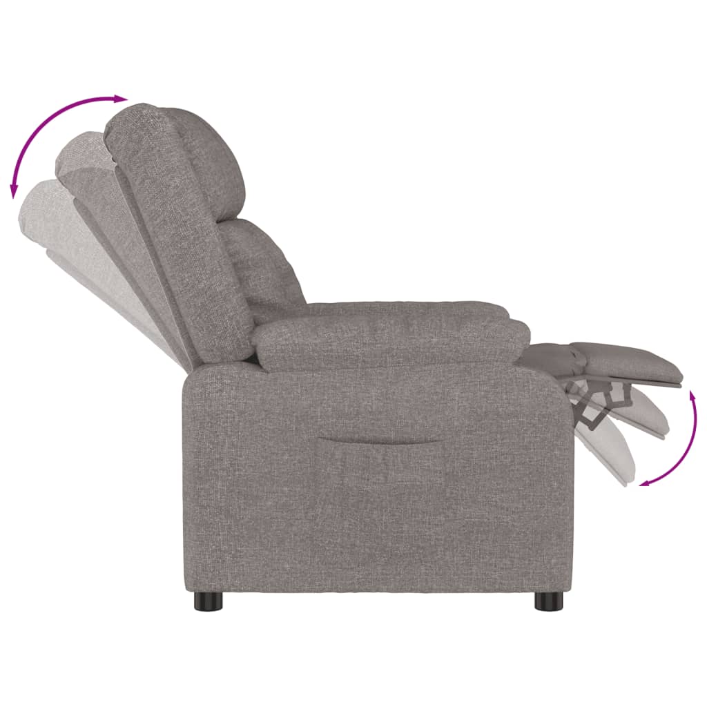 Fauteuil inclinable Taupe Tissu - XIOS