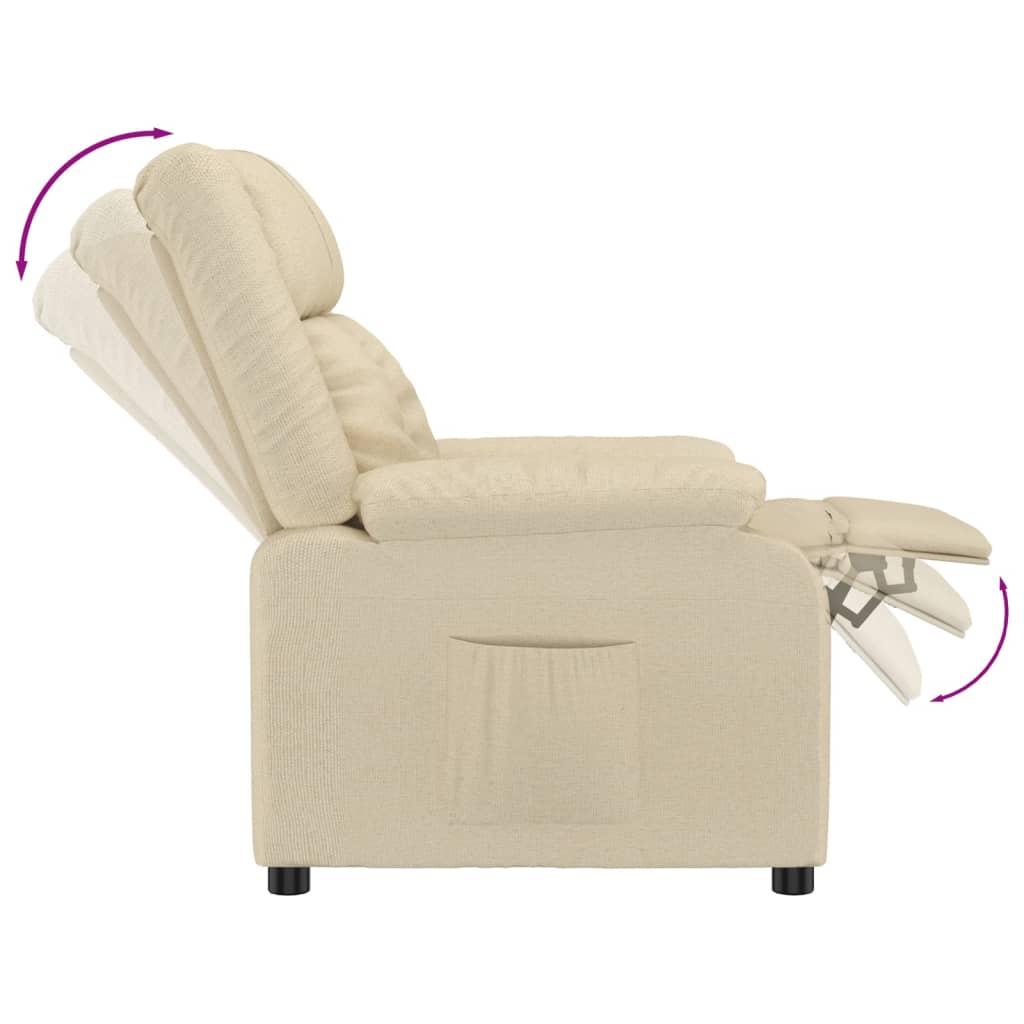 Fauteuil inclinable Crème Tissu - XIOS