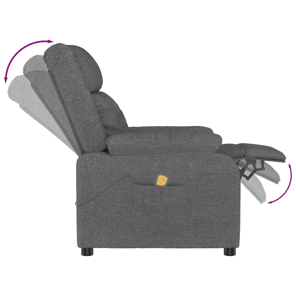 Fauteuil de massage Gris foncé Tissu