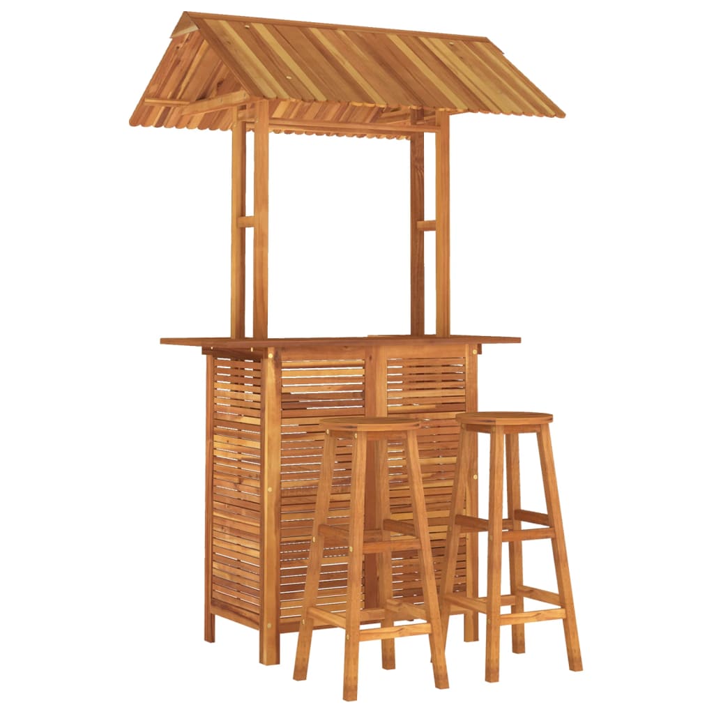 Ensemble de bar de jardin 3 pcs Bois d'acacia solide