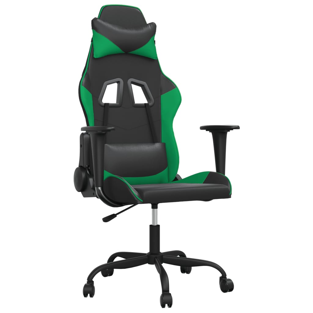 Chaise de jeu de massage Noir et vert Similicuir - XIOS