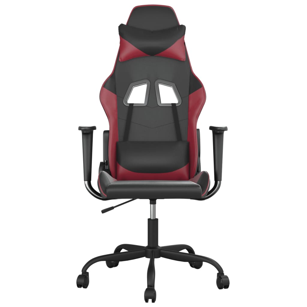 Chaise de jeu de massage Noir et rouge bordeaux Similicuir - XIOS