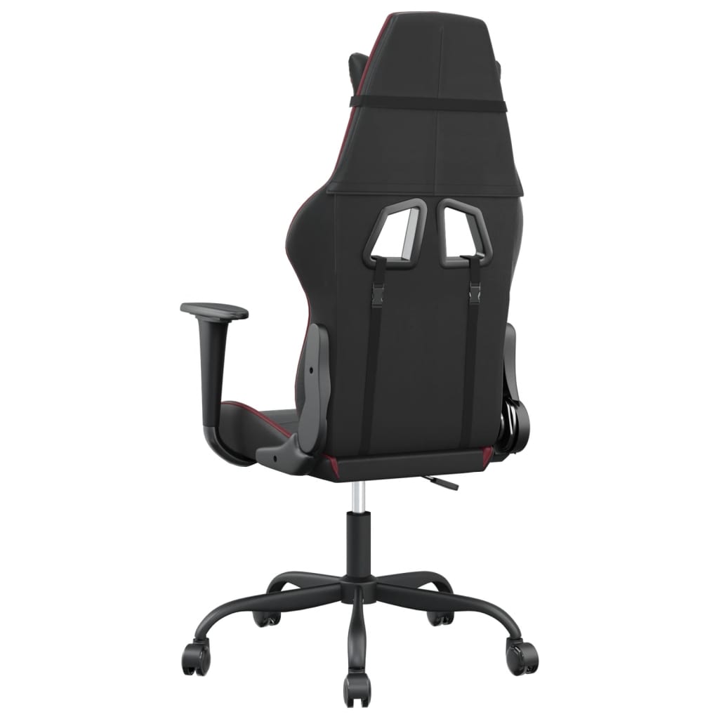 Chaise de jeu de massage Noir et rouge bordeaux Similicuir - XIOS