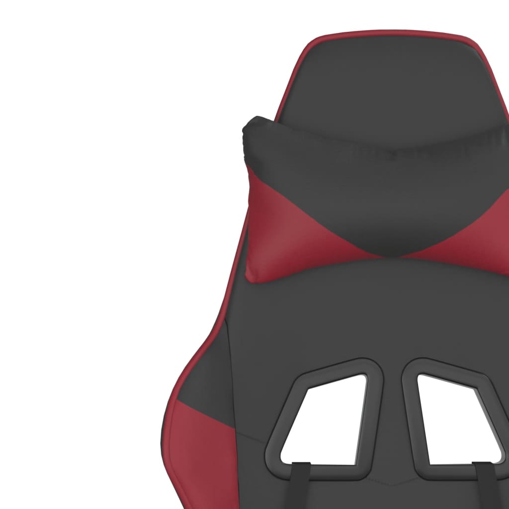 Chaise de jeu de massage Noir et rouge bordeaux Similicuir - XIOS