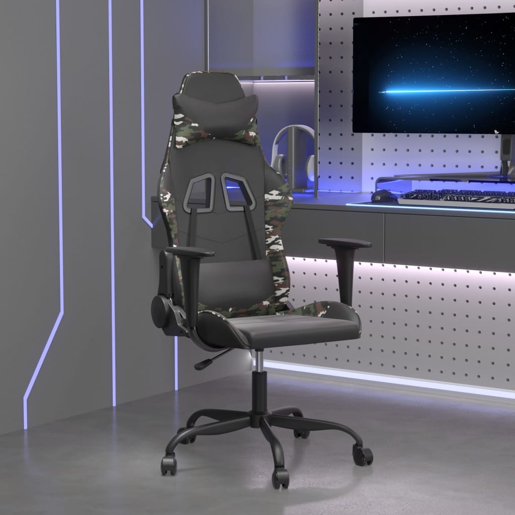 Chaise de jeu de massage Noir et camouflage Similicuir - XIOS