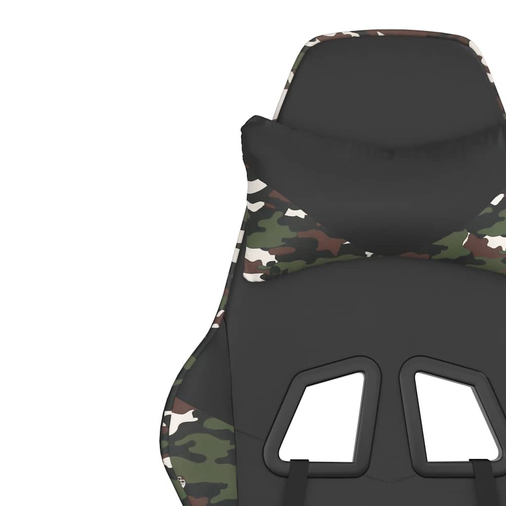 Chaise de jeu de massage repose-pied Noir&Camouflage Similicuir - XIOS