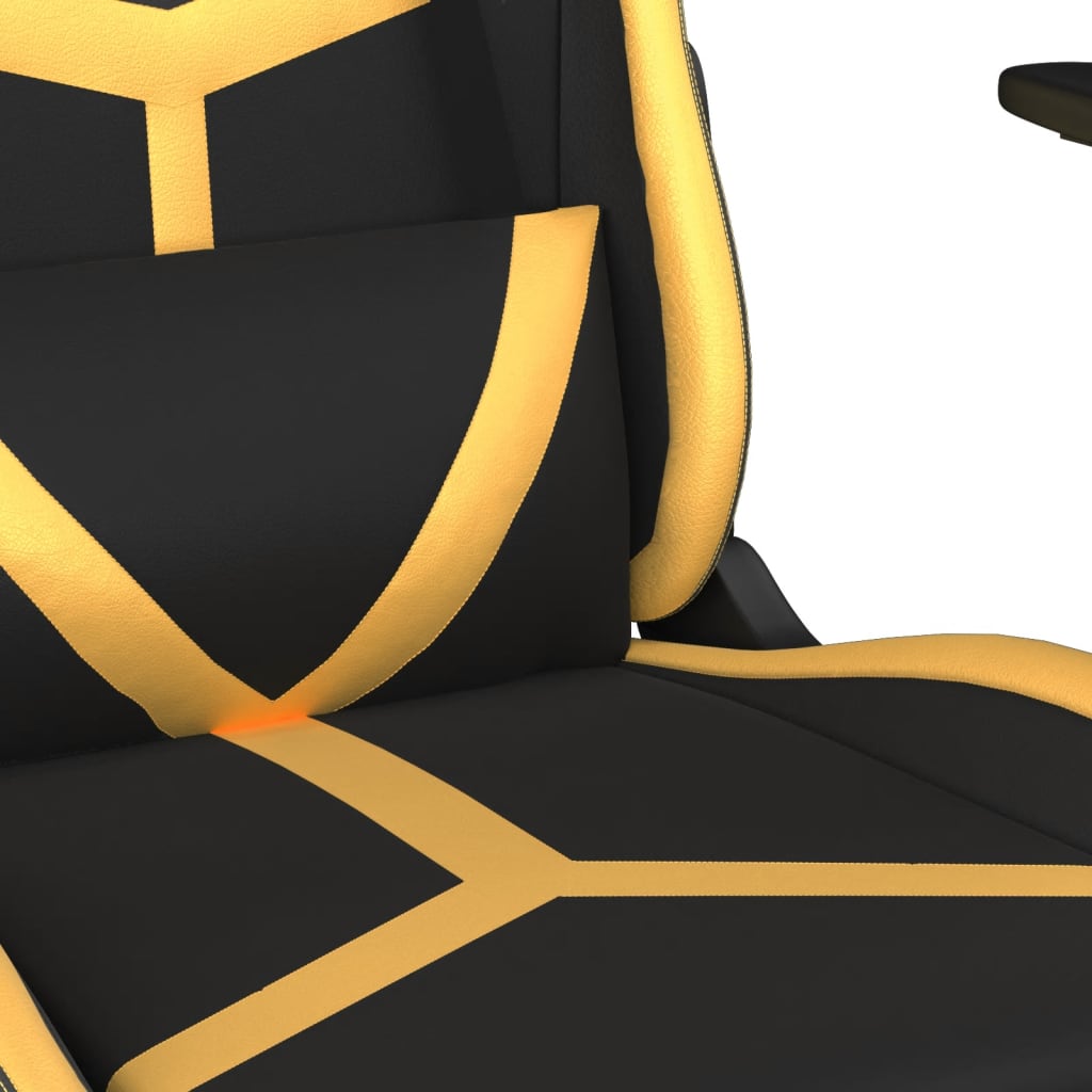 Chaise de jeu de massage Noir et doré Similicuir - XIOS
