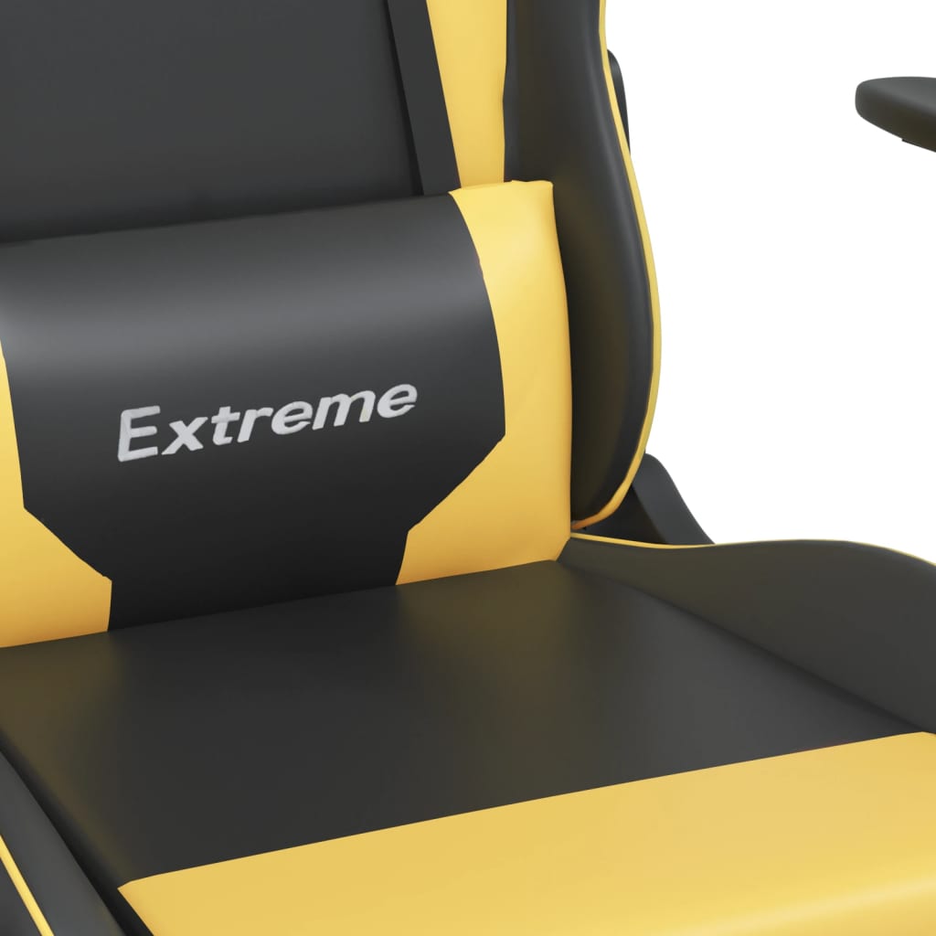 Chaise de jeu de massage Noir et doré Similicuir - XIOS