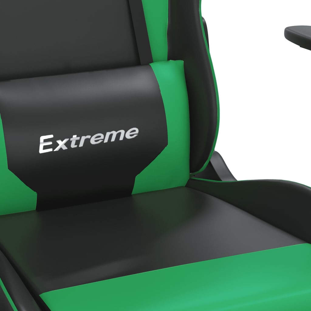 Chaise de jeu de massage Noir et vert Similicuir - XIOS