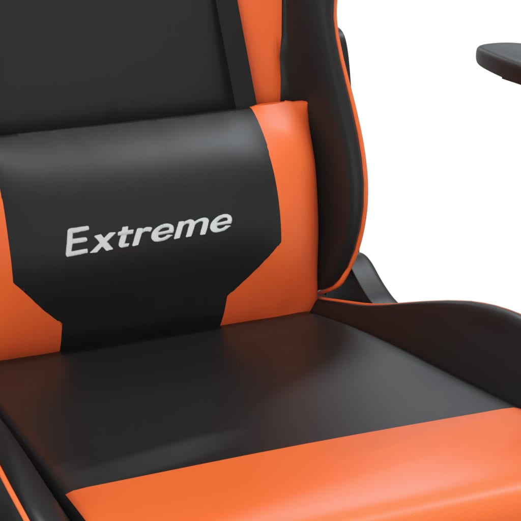 Chaise de jeu de massage Noir et orange Similicuir - XIOS