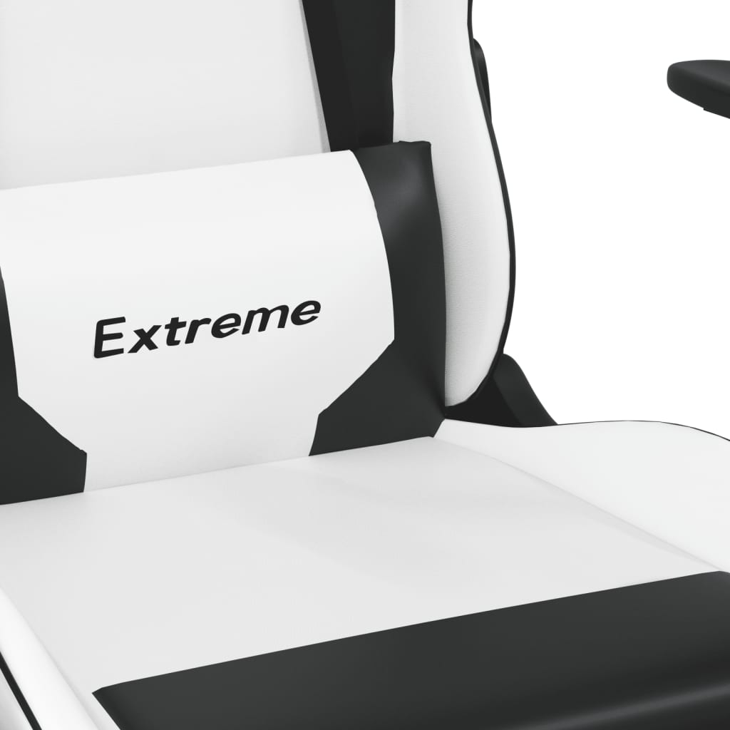 Chaise de jeu de massage Blanc et noir Similicuir - XIOS