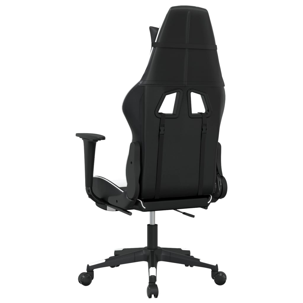 Chaise de jeu de massage et repose-pied Noir blanc Similicuir - XIOS