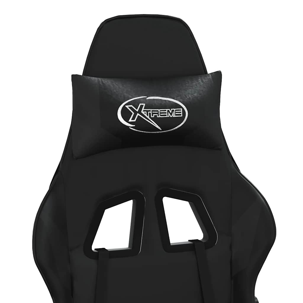 Chaise de jeu de massage avec repose-pied Noir Similicuir - XIOS