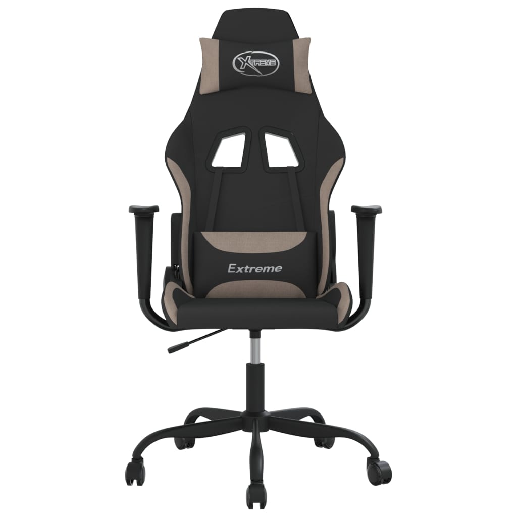 Chaise de jeu de massage Noir et taupe Tissu - XIOS