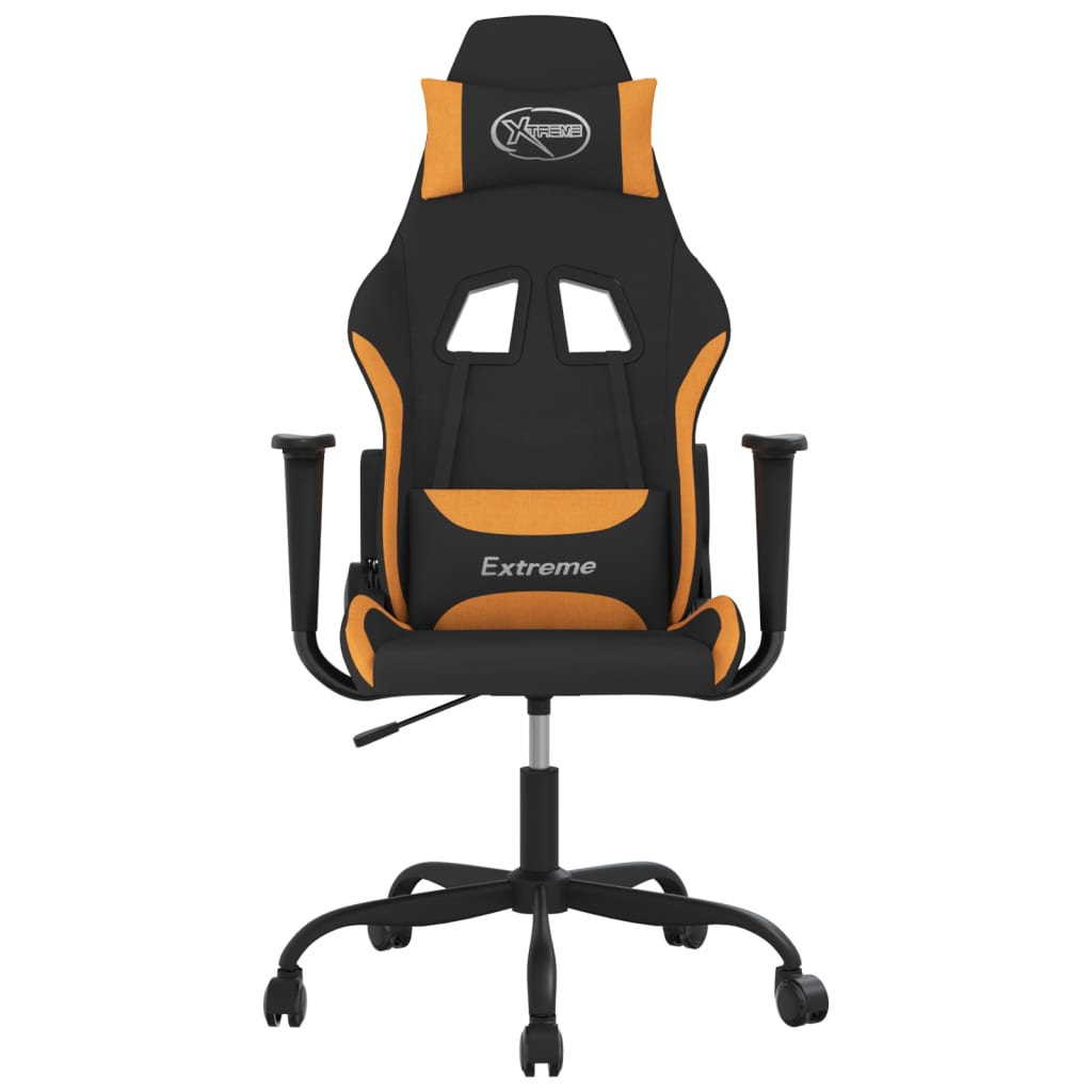 Chaise de jeu de massage Noir et orange Tissu - XIOS