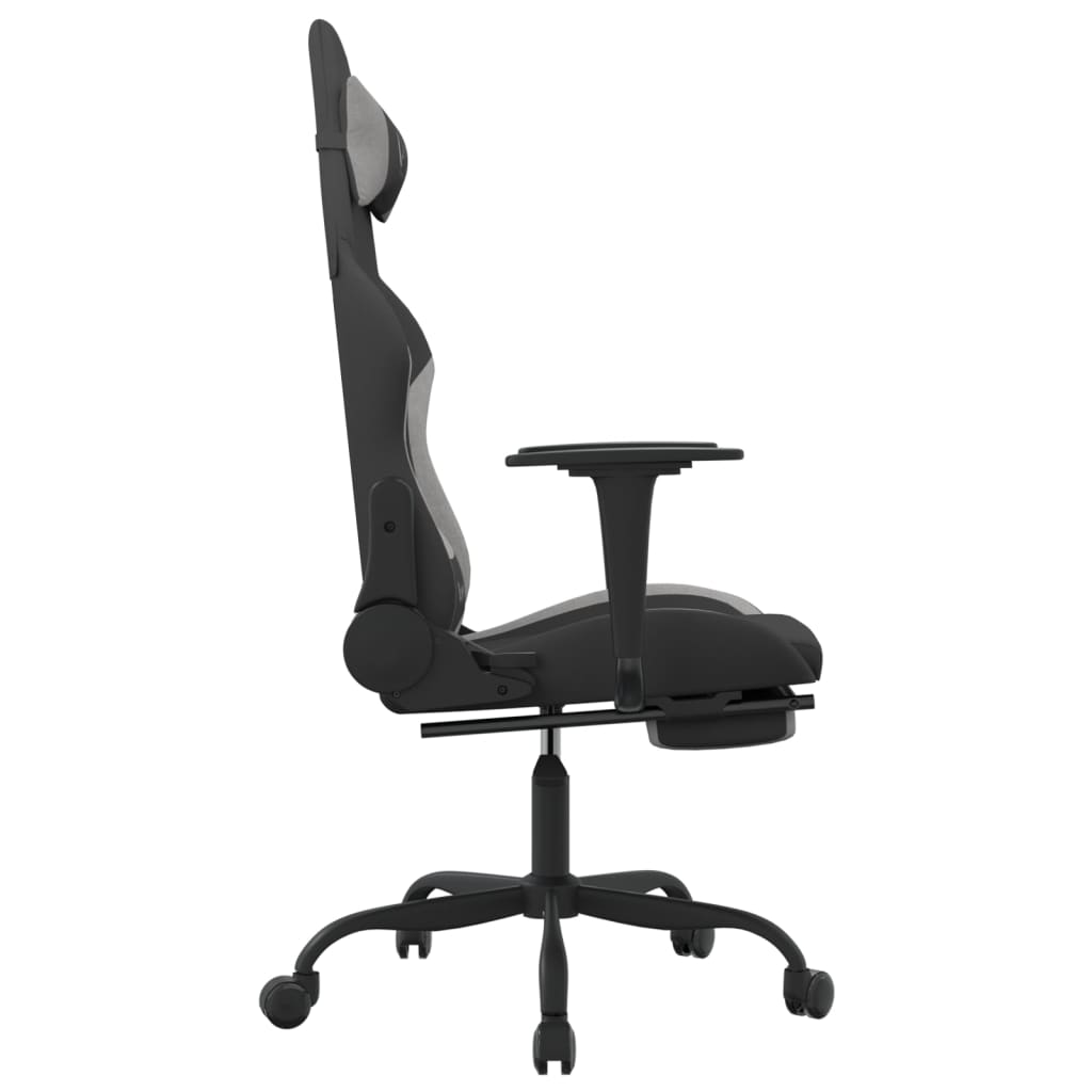 Chaise de jeu de massage repose-pied Noir et gris clair Tissu - XIOS
