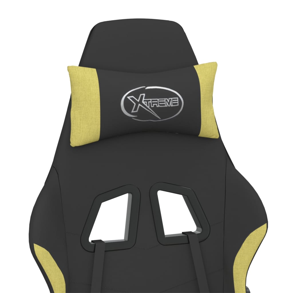 Chaise de jeu de massage avec repose-pied Noir et vert clair - XIOS