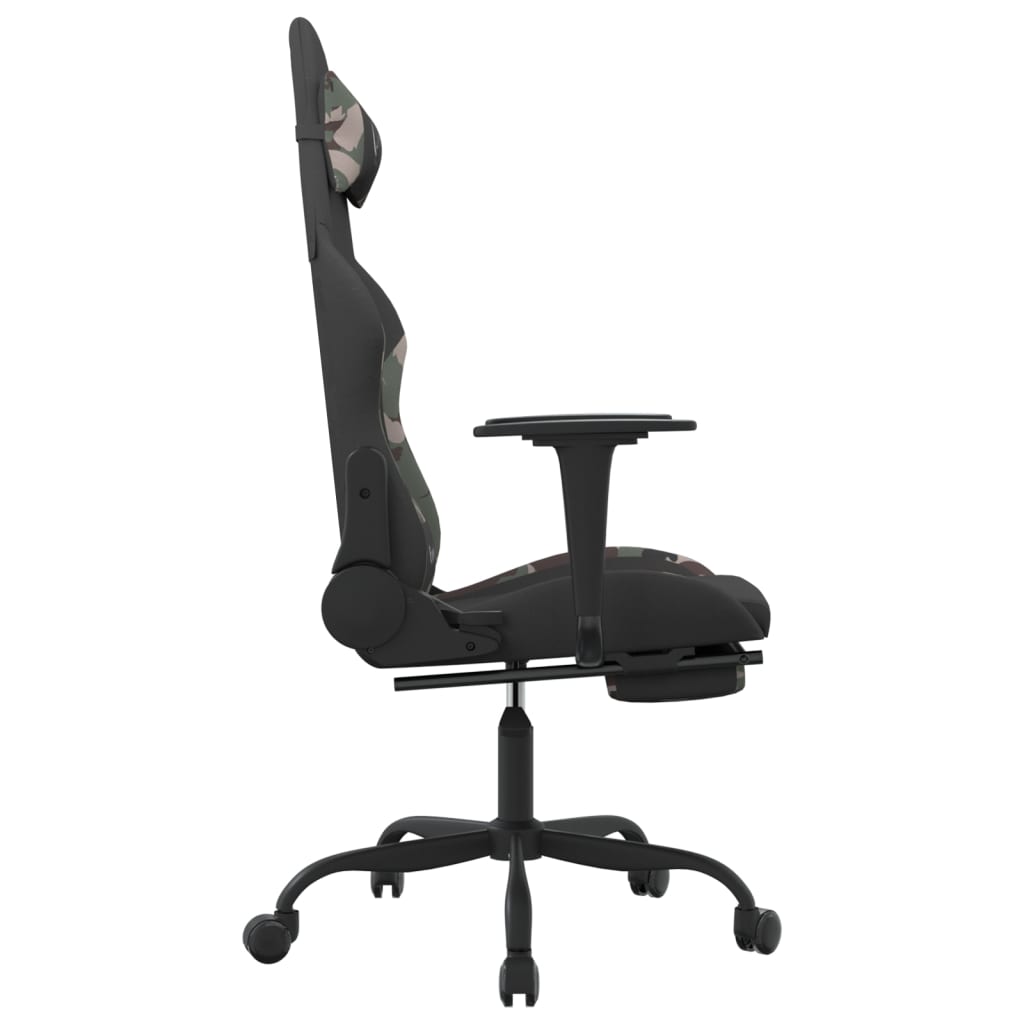 Chaise de jeu de massage repose-pied Noir et camouflage Tissu - XIOS