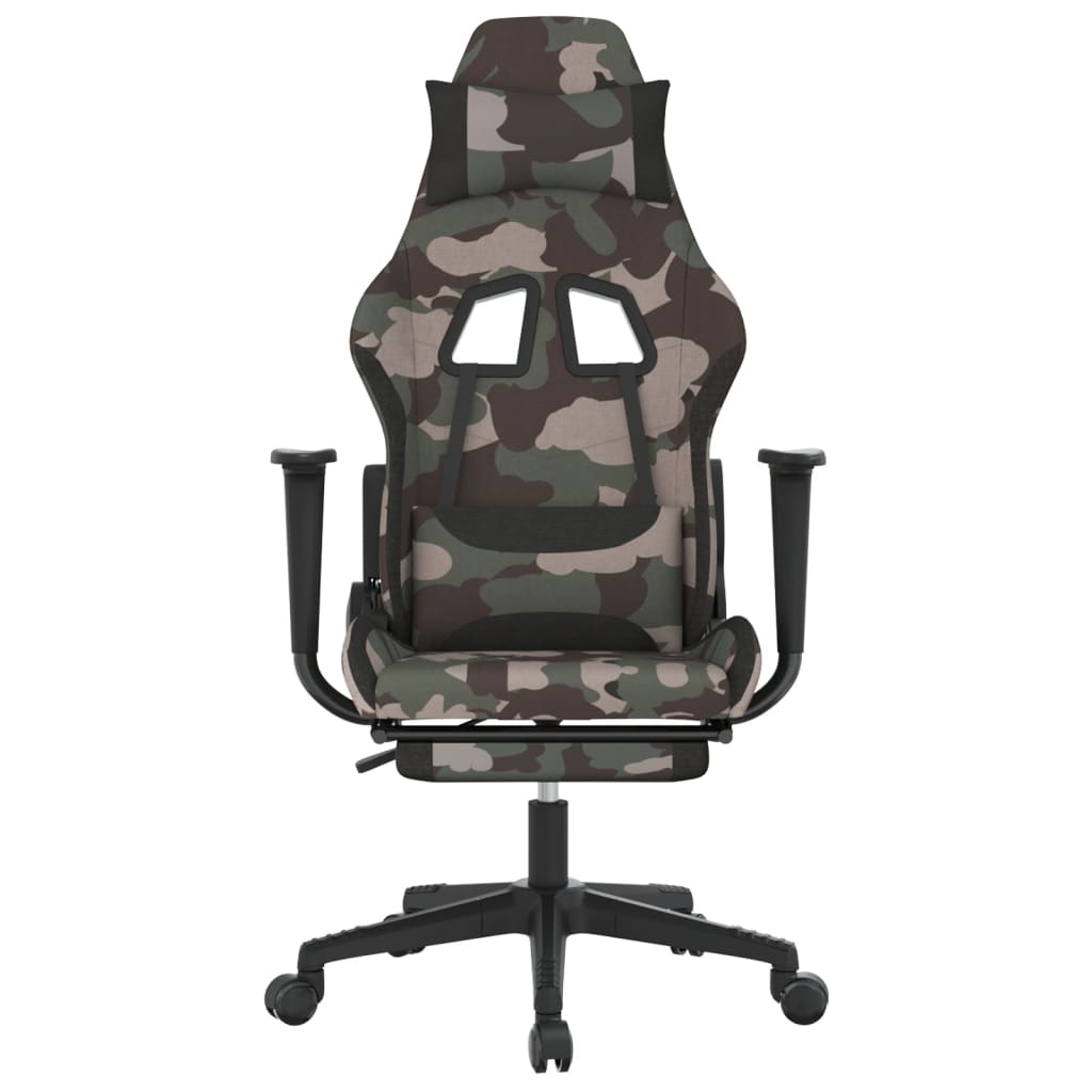 Chaise de jeu de massage repose-pied Noir et camouflage Tissu - XIOS