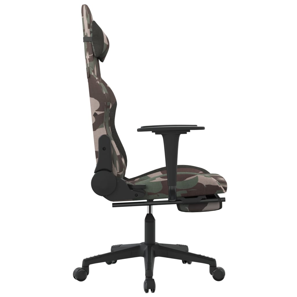 Chaise de jeu de massage repose-pied Noir et camouflage Tissu - XIOS