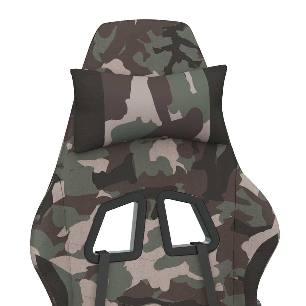 Chaise de jeu de massage repose-pied Noir et camouflage Tissu - XIOS