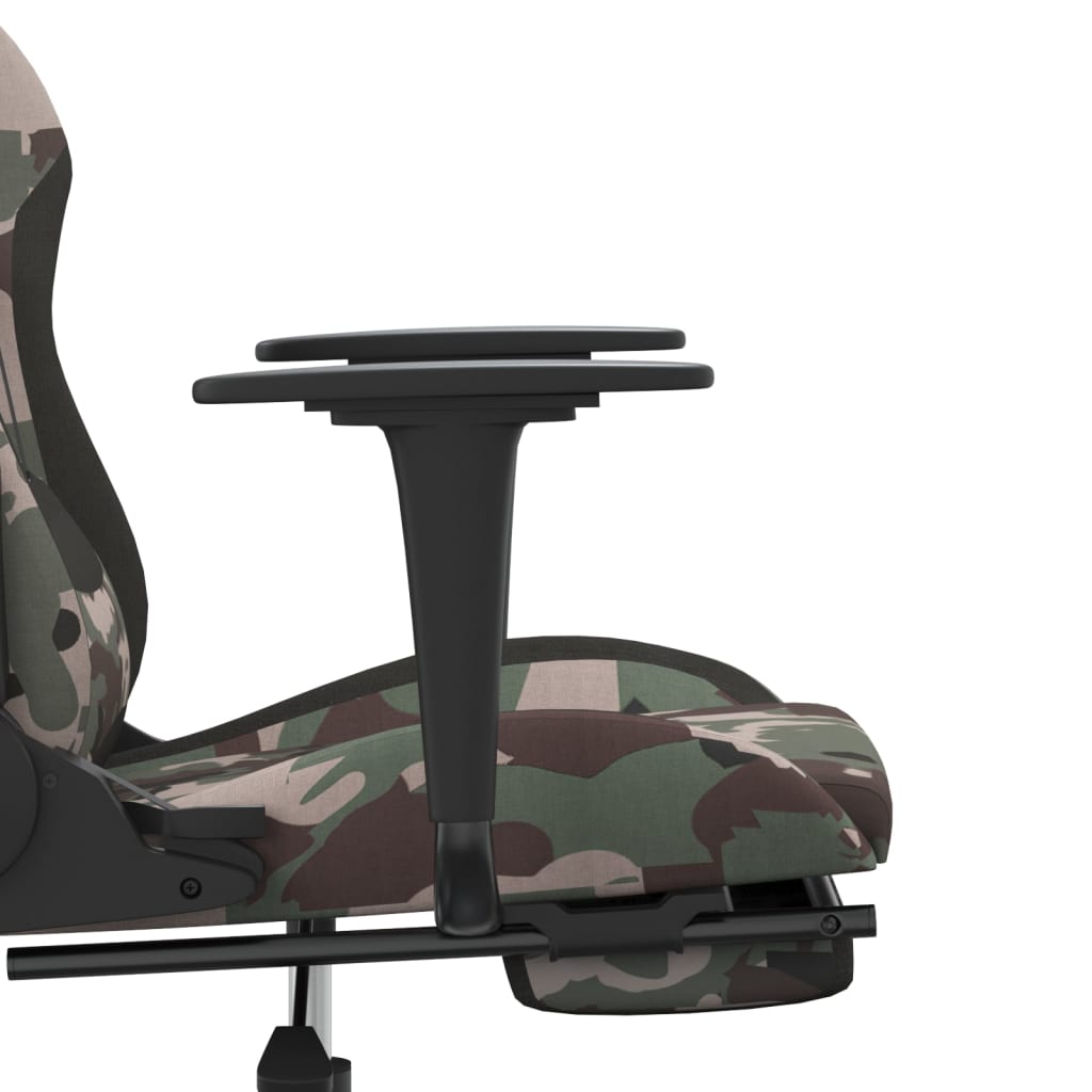 Chaise de jeu de massage repose-pied Noir et camouflage Tissu - XIOS