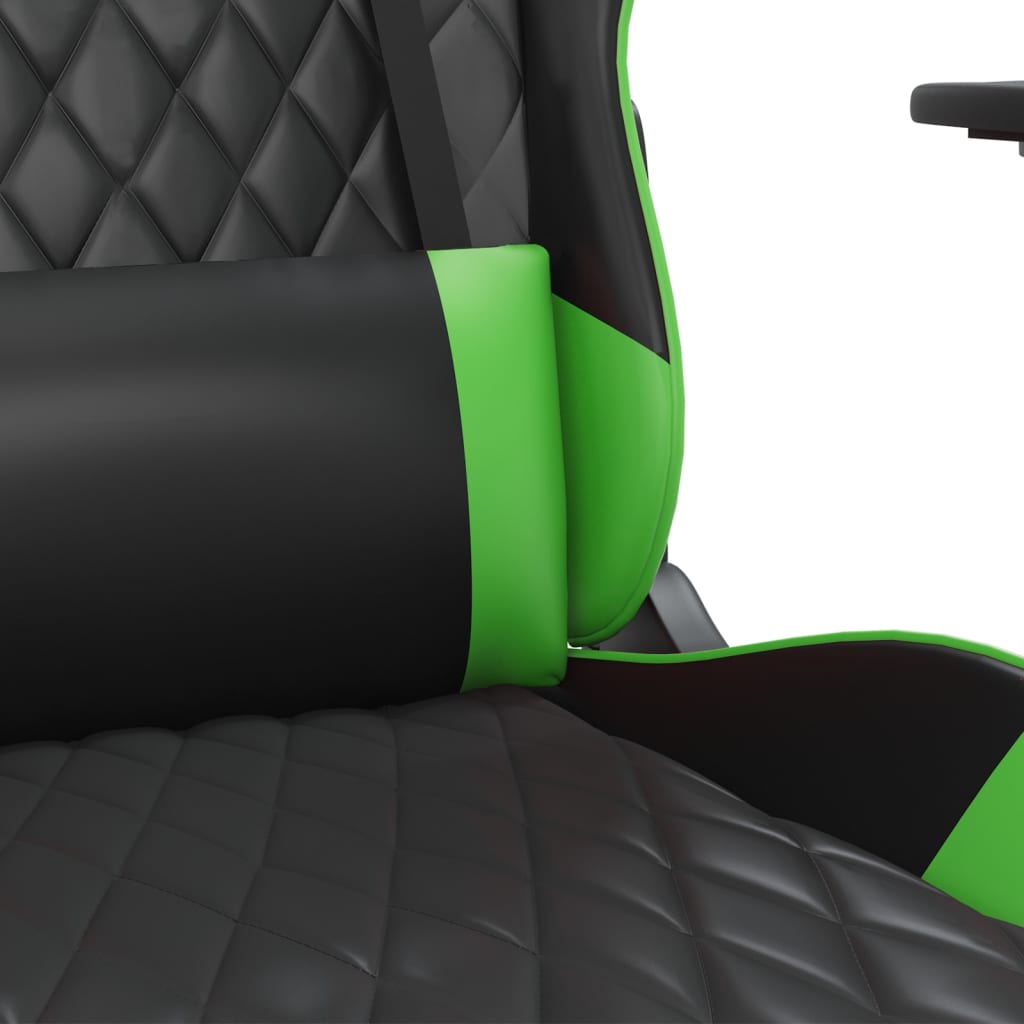 Chaise de jeu de massage Noir et vert Similicuir