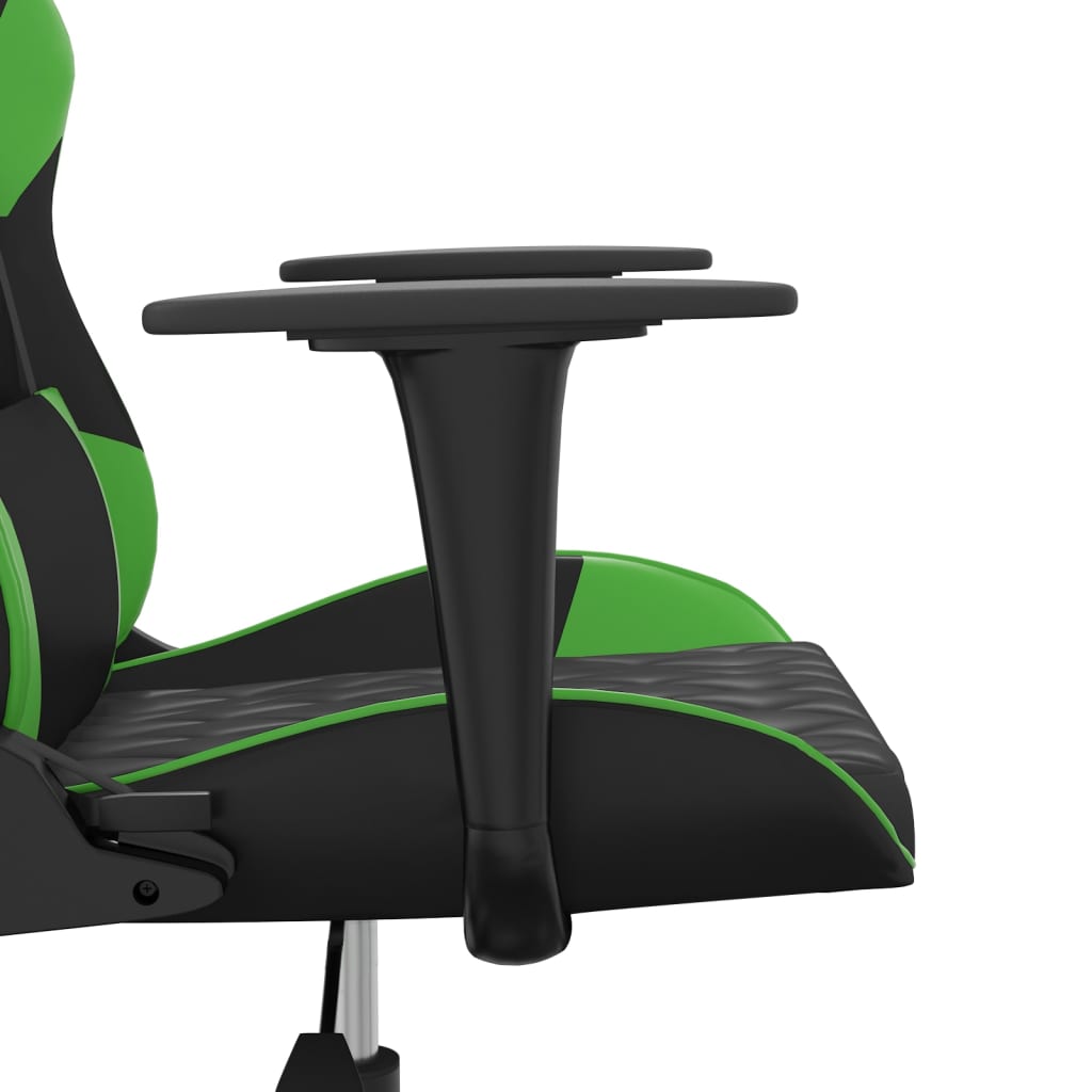 Chaise de jeu de massage Noir et vert Similicuir