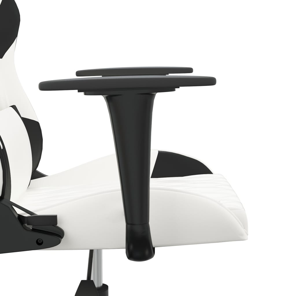Chaise de jeu de massage Blanc et noir Similicuir - XIOS