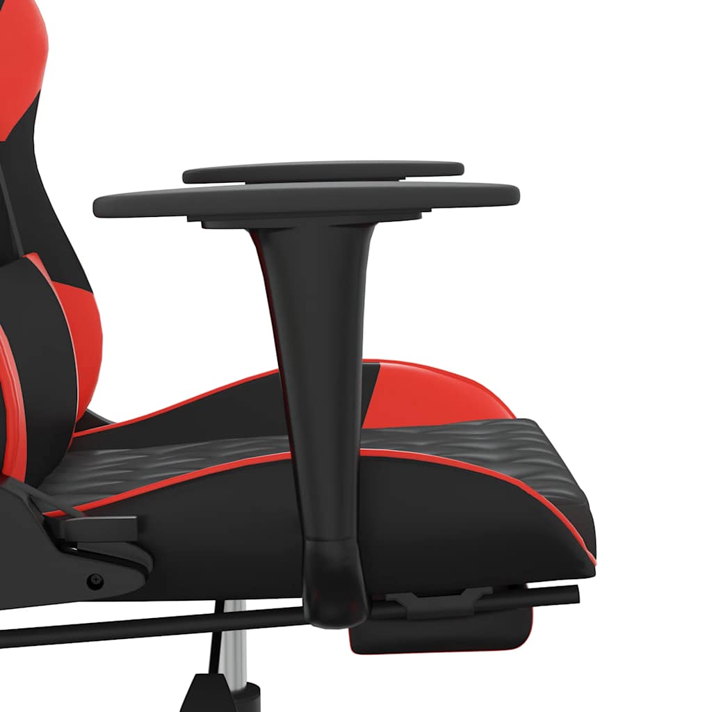 Chaise de jeu de massage avec repose-pied Noir&Rouge Similicuir - XIOS