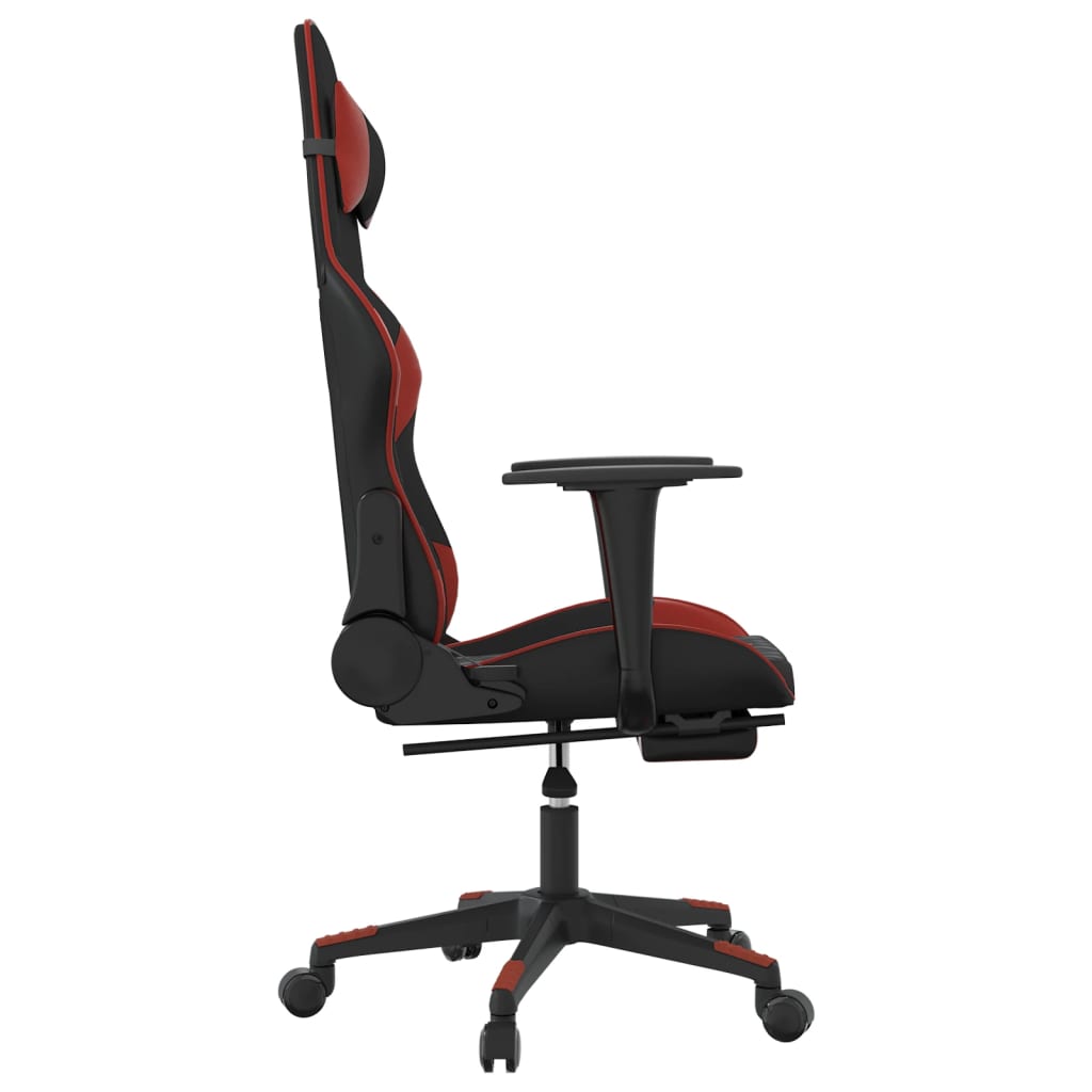 Chaise de jeu de massage repose-pied Noir&Bordeaux Similicuir - XIOS