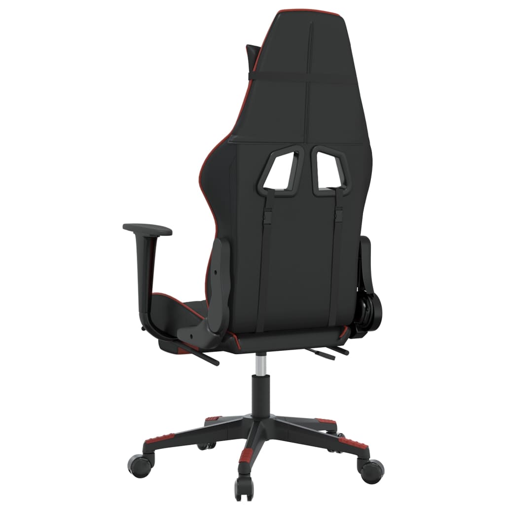 Chaise de jeu de massage repose-pied Noir&Bordeaux Similicuir - XIOS