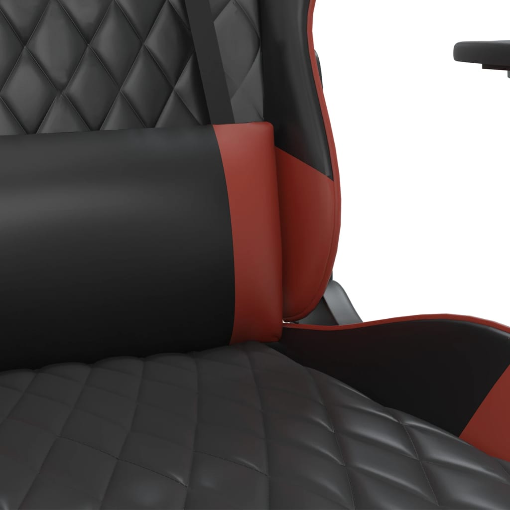 Chaise de jeu de massage repose-pied Noir&Bordeaux Similicuir - XIOS