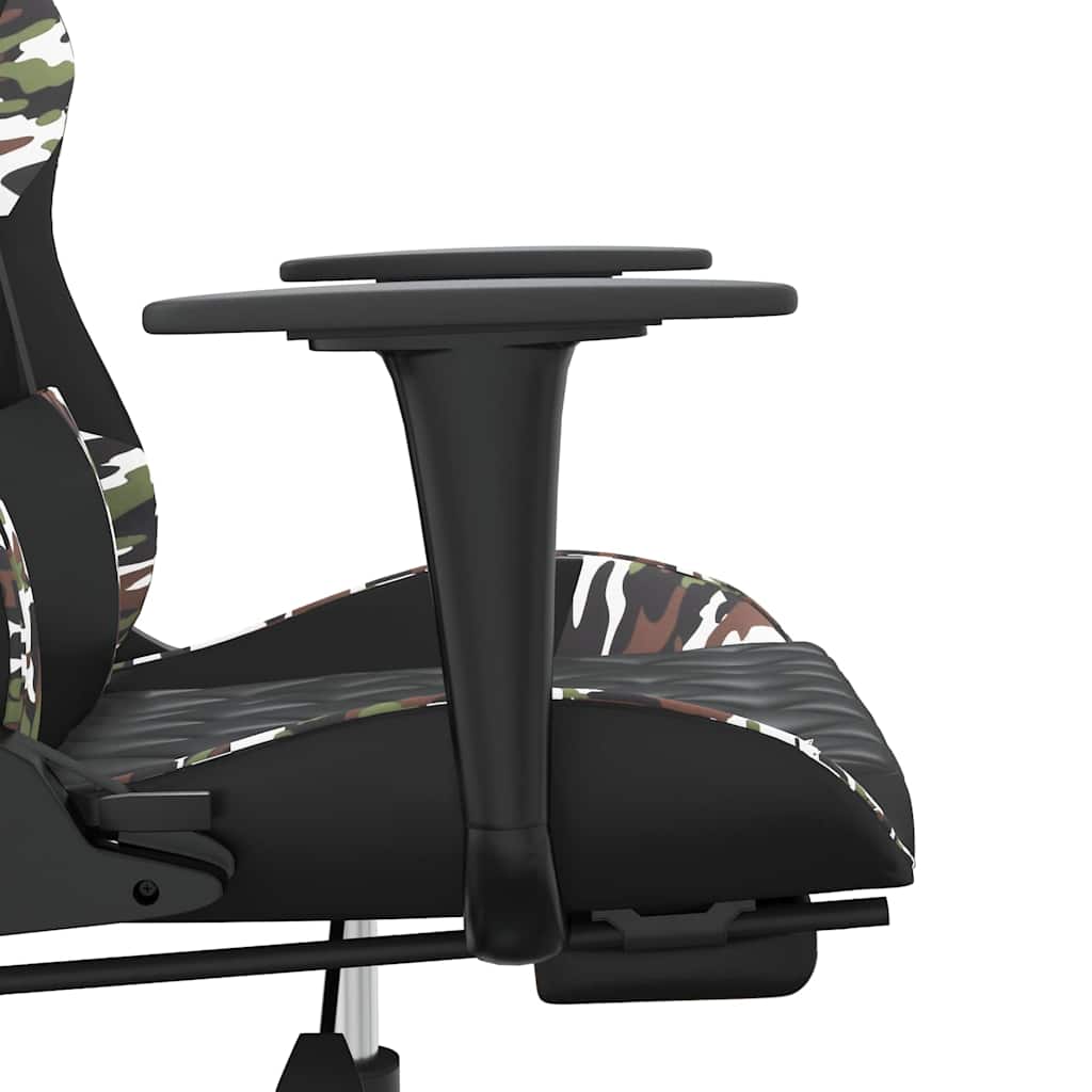 Chaise de jeu de massage repose-pied Noir&Camouflage Similicuir - XIOS