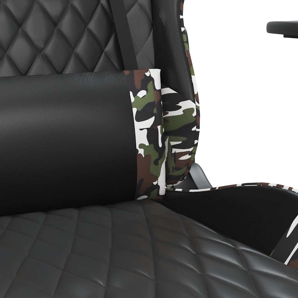 Chaise de jeu de massage repose-pied Noir&Camouflage Similicuir - XIOS