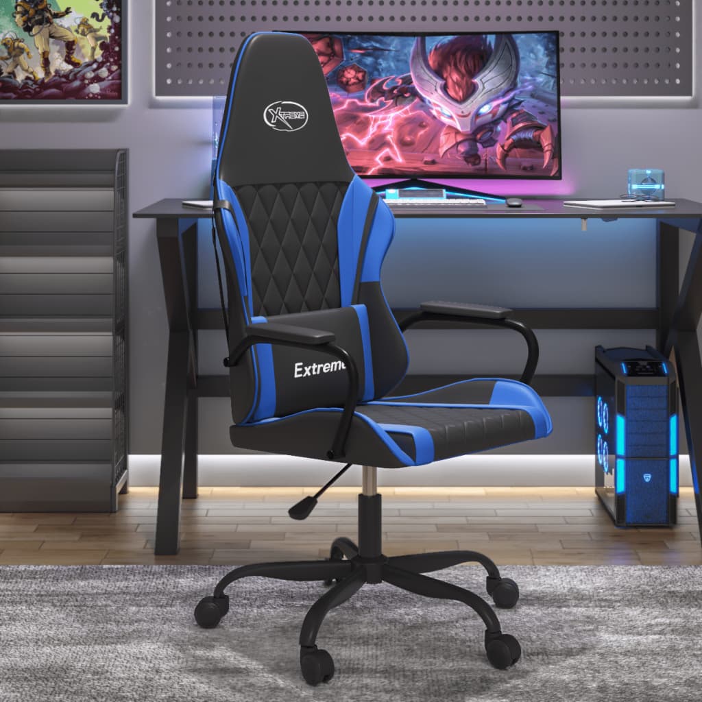 Chaise de jeu de massage Noir et bleu Similicuir - XIOS