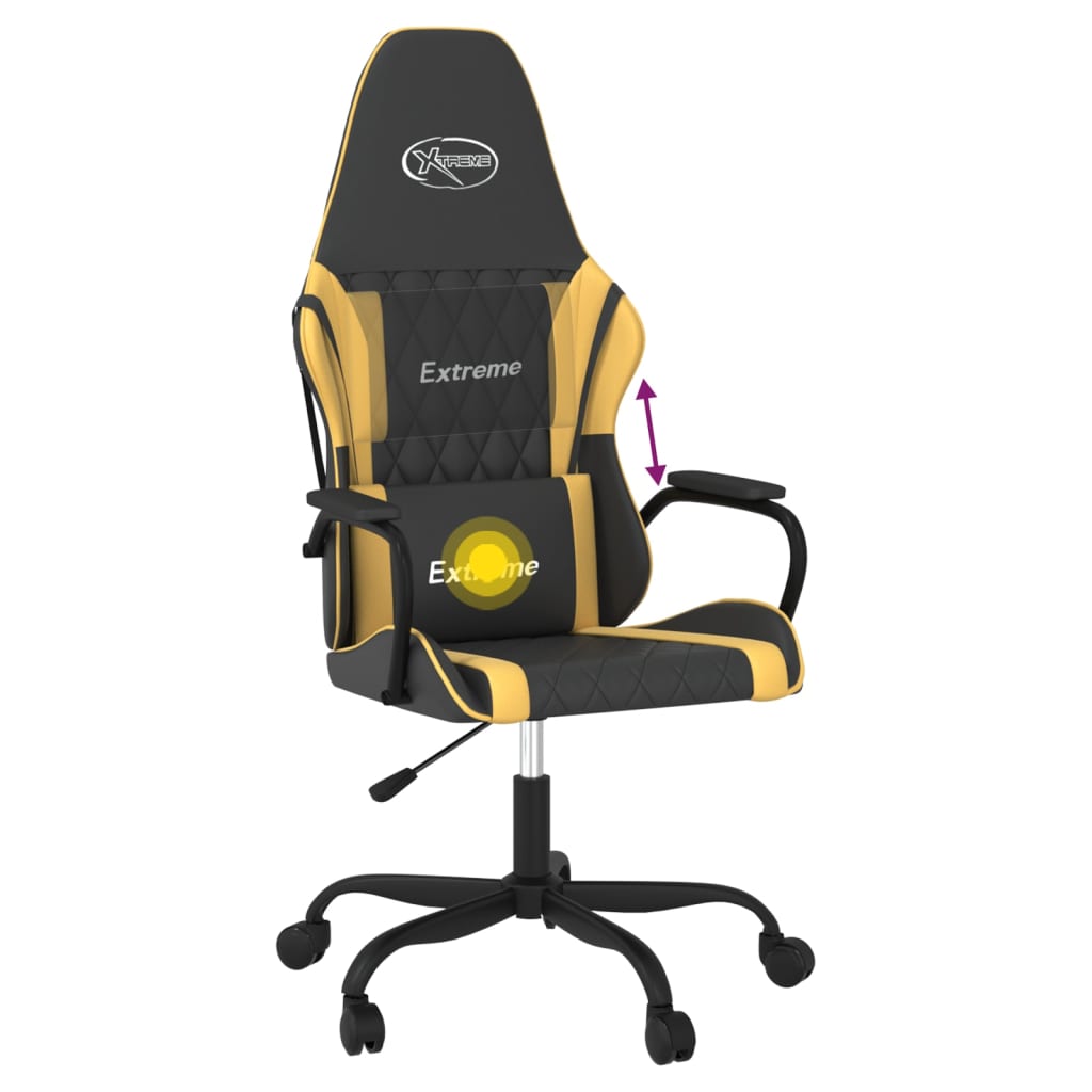 Chaise de jeu de massage Noir et doré Similicuir - XIOS