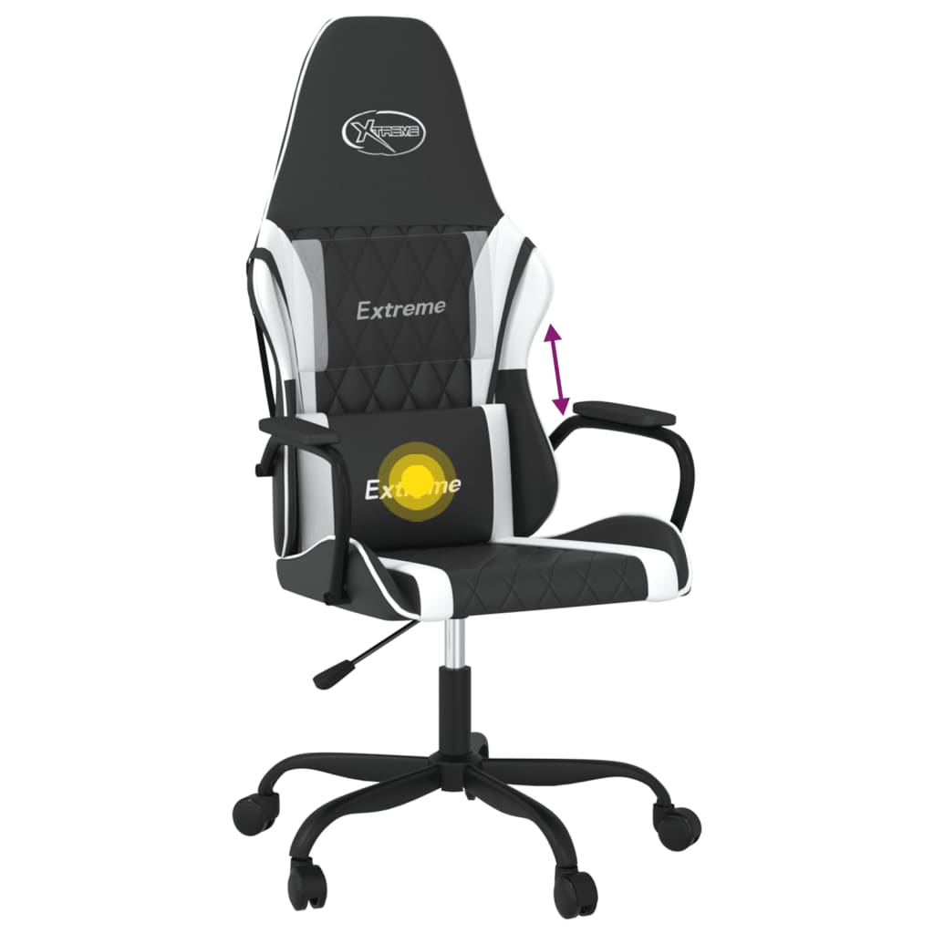 Chaise de jeu de massage Noir et blanc Similicuir - XIOS