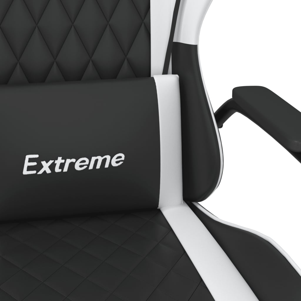 Chaise de jeu de massage Noir et blanc Similicuir - XIOS