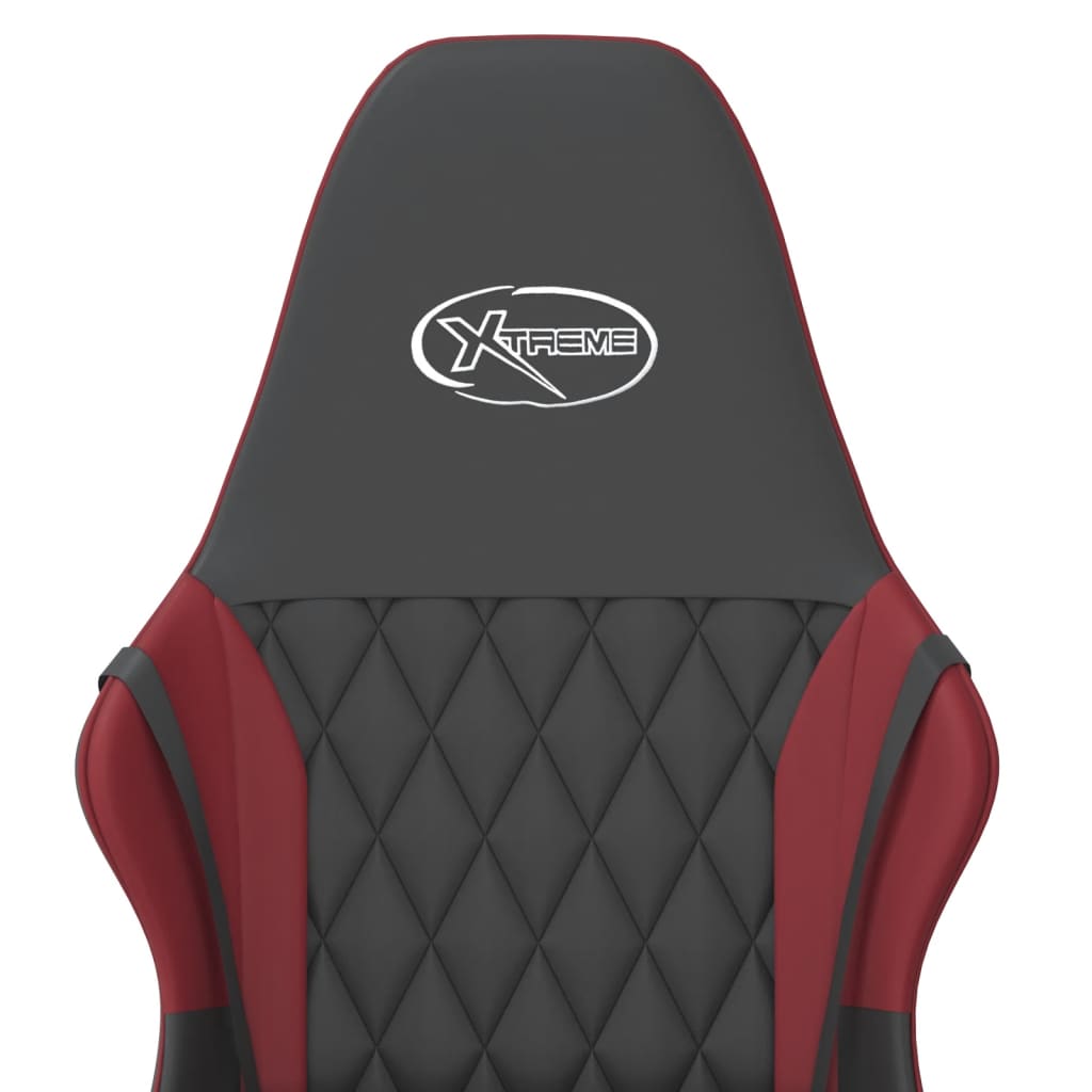Chaise de jeu de massage Noir et rouge bordeaux Similicuir - XIOS
